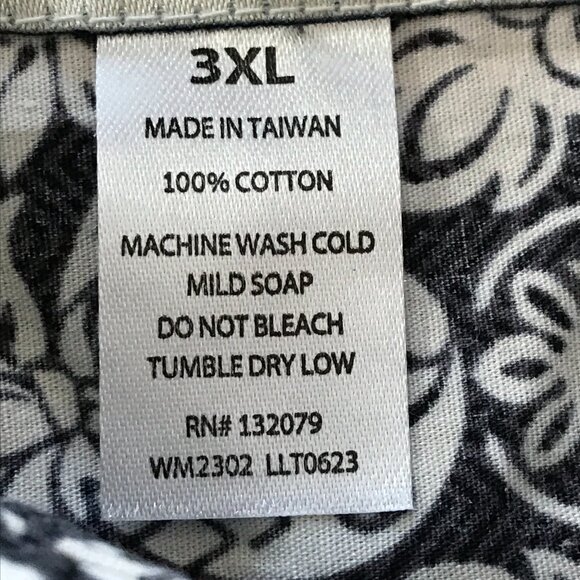 Bishop Street Hawaiian Shirt Men 3XL Gray Pineapple Floral Pocket Pullover 18264 - Picture 4 of 10